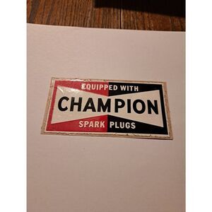 Vintage Original 60-70s Equipped with Champion Spark Plugs Hot Rod Sticker Decal